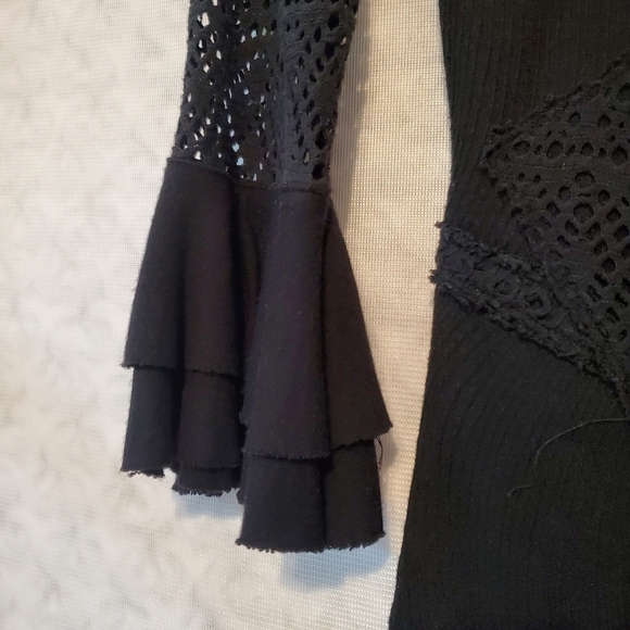 Free People Crochet Black Mini Dress XS - Picture 7 of 10